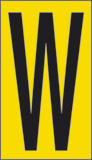 Cartello adesivo cm 6x3,4 n° 10 w fondo giallo lettera nera