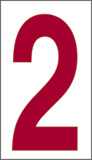 Cartello adesivo cm 2,4x1,6 n° 30 2 fondo bianco numero rosso