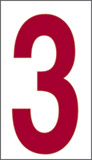 Cartello adesivo cm 2,4x1,6 n° 30 3 fondo bianco numero rosso