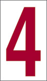 Cartello adesivo cm 2,4x1,6 n° 30 4 fondo bianco numero rosso