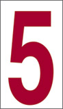 Cartello adesivo cm 2,4x1,6 n° 30 5 fondo bianco numero rosso