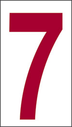 Cartello adesivo cm 3,4x2,4 n° 30 7 fondo bianco numero rosso