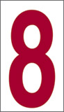Cartello adesivo cm 2,4x1,6 n° 30 8 fondo bianco numero rosso