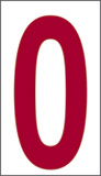 Cartello adesivo cm 3,4x2,4 n° 30 0 fondo bianco numero rosso
