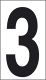 Cartello adesivo cm 2,4x1,6 n° 30 3 fondo bianco numero nero