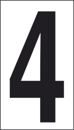 Cartello adesivo cm 6x3,4 n° 10 4 fondo bianco numero nero