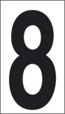 Cartello adesivo cm 2,4x1,6 n° 30 8 fondo bianco numero nero