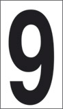 Cartello adesivo cm 2,4x1,6 n° 30 9 fondo bianco numero nero