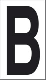 Cartello adesivo cm 10x5,6 b fondo bianco lettera nera