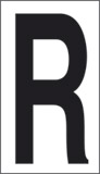 Cartello adesivo cm 10x5,6 r fondo bianco lettera nera