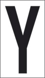 Cartello adesivo cm 10x5,6 y fondo bianco lettera nera