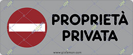 Cartello adesivo cm 15x5 proprietà privata