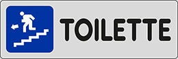 Cartello adesivo cm 15x5 toilette in basso a sinistra