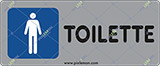 Cartello alluminio cm 29x12 toilette uomini