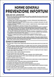 Cartello polionda cm 60x40 norme generali prevenzione infortuni obblighi dei lavoratori norme di comportamento