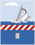 Cartello polionda cm 180x98 recinplast con divieto di affissione - mare