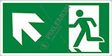 Cartello alluminio cm 25x12,5 uscita di emergenza in alto a sinistra - emergency exit up and left