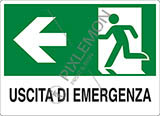 Cartello polionda cm 60x40 uscita di emergenza a sinistra