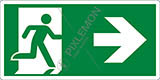 Adesivo cm 25x12,5 uscita di emergenza a destra - emergency exit right hand