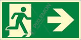 Adesivo luminescente cm 25x12,5 uscita di emergenza a destra - emergency exit right hand