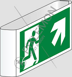 Cartello alluminio cm 25x12,5 bifacciale a bandiera uscita di emergenza scala