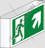 Cartello alluminio cm 25x12,5 bifacciale a bandiera uscita di emergenza scala