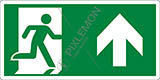 Cartello adesivo cm 25x12,5 uscita di emergenza in alto - emergency exit up hand