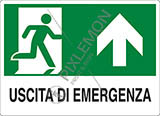 Cartello adesivo cm 18x12 uscita di emergenza in alto