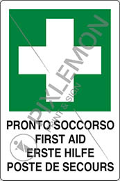 Cartello alluminio cm 30x20 pronto soccorso first id erste hilfe poste de secours