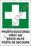 Cartello alluminio cm 30x20 pronto soccorso first id erste hilfe poste de secours