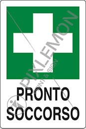 Cartello adesivo cm 18x12 pronto soccorso