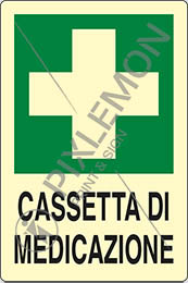 Cartello alluminio luminescente cm 18x12 cassetta di medicazione