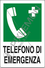 Cartello alluminio cm 21x16 telefono di emergenza