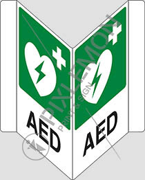 Cartello alluminio cm 31x25 bifacciale a v aed