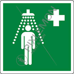 Cartello alluminio cm 25x25 doccia di emergenza - safety shower