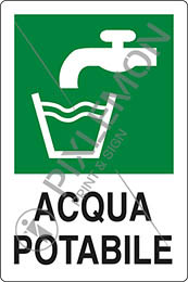 Cartello adesivo cm 18x12 acqua potabile