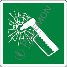 Cartello alluminio cm 35x35 martello di emergenza - emergency hammer