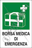 Cartello alluminio cm 21x16 borsa medica di emergenza