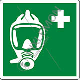 Cartello alluminio cm 12x12 autorespiratore per evacuazioni di emergenza - emergency escape breathing device