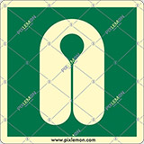 Cartello alluminio luminescente cm 15x15 giubbotto di salvataggio - lifejacket