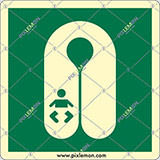 Cartello alluminio luminescente cm 15x15 giubbotto di salvataggio per neonati - infants lifejacket