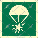 Cartello alluminio luminescente cm 15x15 razzo luminoso con paracadute - rocket parachute flare