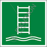 Cartello alluminio cm 12x12 scaletta per imbarco/biscaglina - embarkation ladder