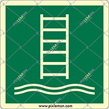 Cartello alluminio luminescente cm 15x15 scaletta per imbarco/biscaglina - embarkation ladder