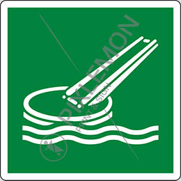 Cartello alluminio cm 20x20 scivolo di abbandono nave - marine evacuation slide