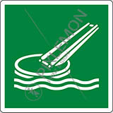 Cartello alluminio cm 12x12 scivolo di abbandono nave - marine evacuation slide