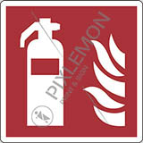 Cartello adesivo cm 12x12 estintore - fire extinguisher