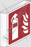 Cartello alluminio cm 20x20 bifacciale a bandiera estintore - fire extinguisher