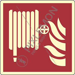 Cartello adesivo luminescente cm 12x12 lancia antincendio-naspo - fire hose reel