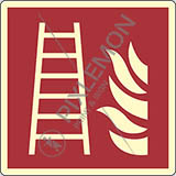 Cartello alluminio luminescente cm 20x20 scala antincendio - fire ladder